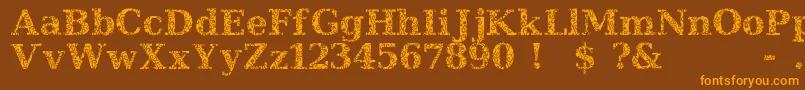JI Hidden Vines Font – Orange Fonts on Brown Background