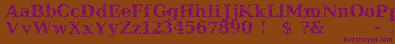 JI Hidden Vines Font – Purple Fonts on Brown Background