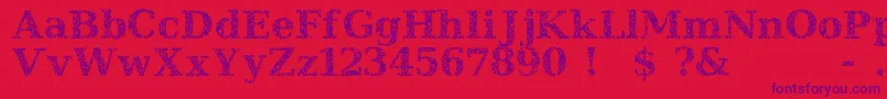 JI Hidden Vines Font – Purple Fonts on Red Background