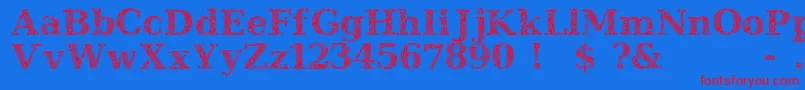 JI Hidden Vines Font – Red Fonts on Blue Background