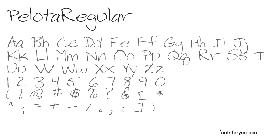 Шрифт PelotaRegular – алфавит, цифры, специальные символы