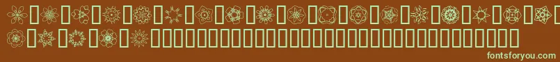 JI Kaleidoscope Bats 3 Font – Green Fonts on Brown Background