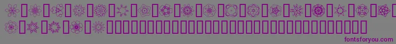 JI Kaleidoscope Bats 3-fontti – violetit fontit harmaalla taustalla