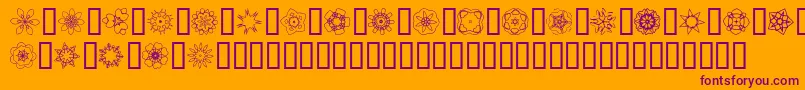 JI Kaleidoscope Bats 3 Font – Purple Fonts on Orange Background