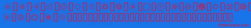 フォントJI Kaleidoscope Bats 3 – 赤い文字の青い背景