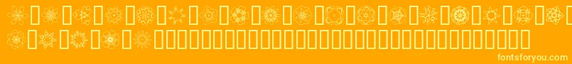 JI Kaleidoscope Bats 3 Font – Yellow Fonts on Orange Background