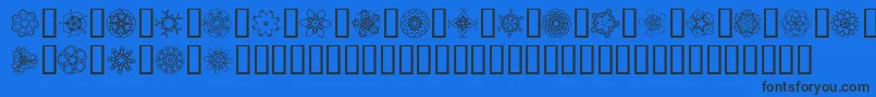 フォントJI Kaleidoscope Bats 4 – 黒い文字の青い背景