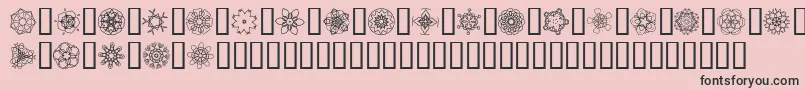 JI Kaleidoscope Bats 4 Font – Black Fonts on Pink Background