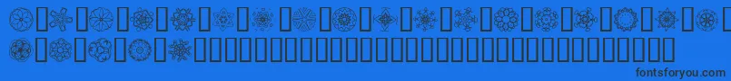 JI Kaleidoscope Bats 5 Font – Black Fonts on Blue Background