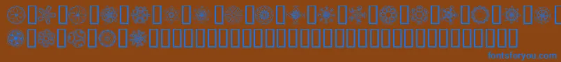 JI Kaleidoscope Bats 5 Font – Blue Fonts on Brown Background