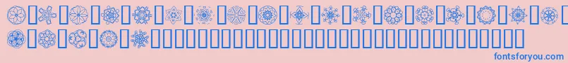 JI Kaleidoscope Bats 5 Font – Blue Fonts on Pink Background