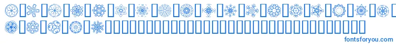 JI Kaleidoscope Bats 5 Font – Blue Fonts on White Background