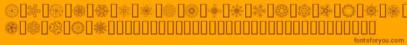 JI Kaleidoscope Bats 5 Font – Brown Fonts on Orange Background
