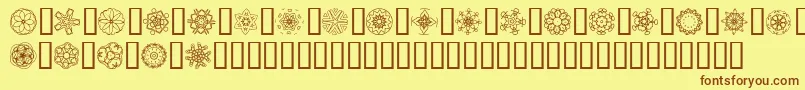 JI Kaleidoscope Bats 5 Font – Brown Fonts on Yellow Background
