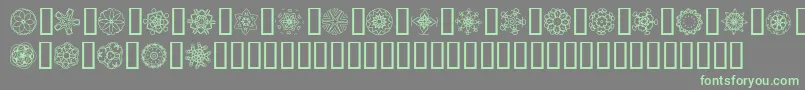 Saiba mais sobre a fonte JI Kaleidoscope Bats 5 Fonte JI Kaleidoscope Bats 5 – fontes verdes em um fundo cinza