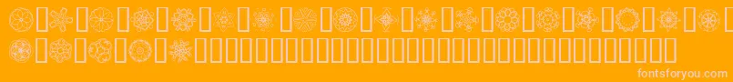JI Kaleidoscope Bats 5 Font – Pink Fonts on Orange Background