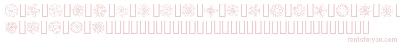 フォントJI Kaleidoscope Bats 5 – 白い背景にピンクのフォント
