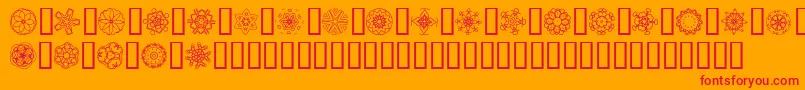 Police JI Kaleidoscope Bats 5 – polices rouges sur fond orange