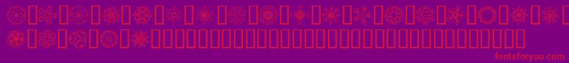 フォントJI Kaleidoscope Bats 5 – 紫の背景に赤い文字
