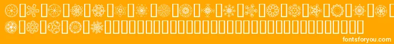 JI Kaleidoscope Bats 5 Font – White Fonts on Orange Background