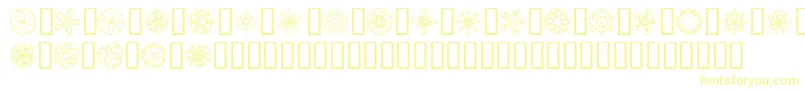 JI Kaleidoscope Bats 5 Font – Yellow Fonts on White Background