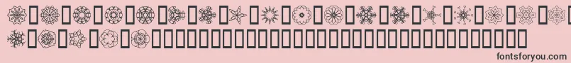 JI Kaleidoscope Bats-Schriftart – Schwarze Schriften auf rosa Hintergrund