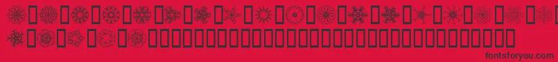 JI Kaleidoscope Bats Font – Black Fonts on Red Background