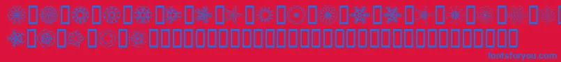 フォントJI Kaleidoscope Bats – 赤い背景に青い文字
