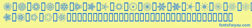 JI Kaleidoscope Bats Font – Blue Fonts on Yellow Background