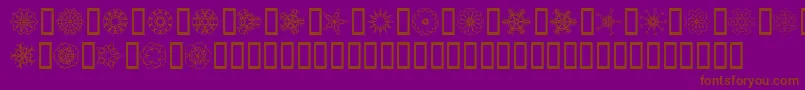 JI Kaleidoscope Bats-Schriftart – Braune Schriften auf violettem Hintergrund