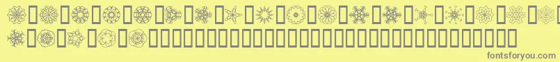 JI Kaleidoscope Bats Font – Gray Fonts on Yellow Background