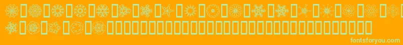 JI Kaleidoscope Bats Font – Green Fonts on Orange Background