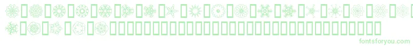 JI Kaleidoscope Bats Font – Green Fonts on White Background