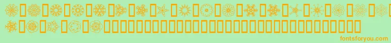 JI Kaleidoscope Bats Font – Orange Fonts on Green Background