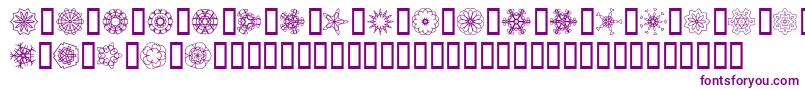 Czcionka JI Kaleidoscope Bats – fioletowe czcionki na białym tle