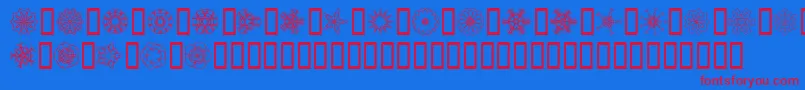 フォントJI Kaleidoscope Bats – 赤い文字の青い背景