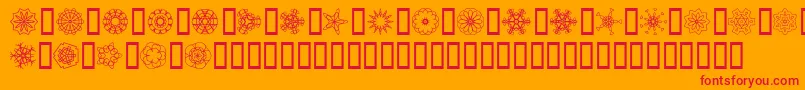 JI Kaleidoscope Bats Font – Red Fonts on Orange Background