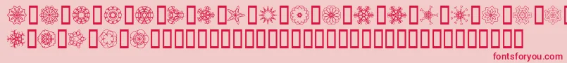 JI Kaleidoscope Bats-Schriftart – Rote Schriften auf rosa Hintergrund