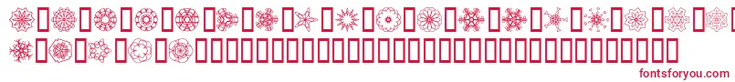 JI Kaleidoscope Bats Font – Red Fonts on White Background