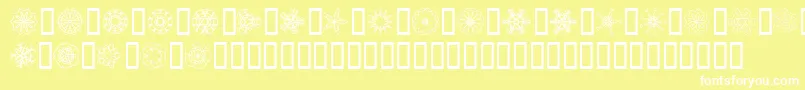 JI Kaleidoscope Bats Font – White Fonts on Yellow Background