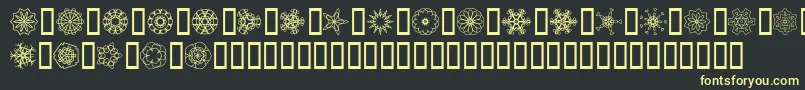 JI Kaleidoscope Bats Font – Yellow Fonts on Black Background