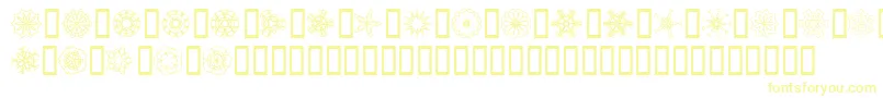 JI Kaleidoscope Bats Font – Yellow Fonts on White Background