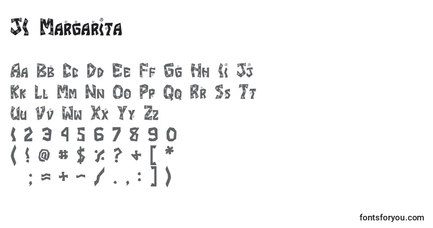 Schriftart JI Margarita – Alphabet, Zahlen, spezielle Symbole