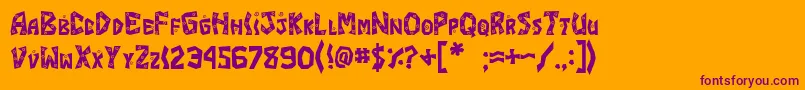 JI Margarita Font – Purple Fonts on Orange Background