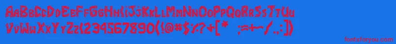 JI Margarita Font – Red Fonts on Blue Background
