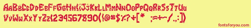JI Margarita Font – Red Fonts on Yellow Background