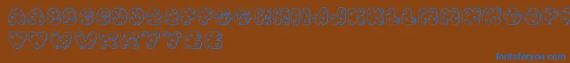 JI Swiss Cheese Font – Blue Fonts on Brown Background