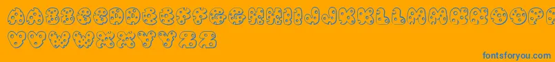 JI Swiss Cheese Font – Blue Fonts on Orange Background