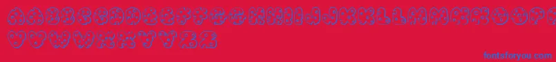 Police JI Swiss Cheese – polices bleues sur fond rouge