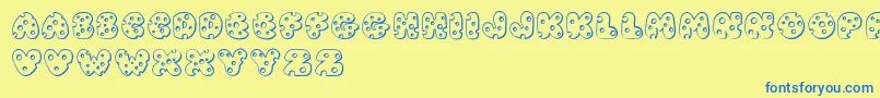 JI Swiss Cheese Font – Blue Fonts on Yellow Background